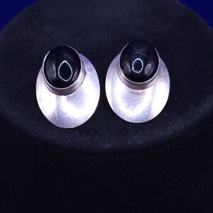 Sterling Silver and Black Onyx Earrings